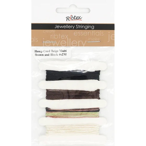 Multi, Beige, Brown & Black Hemp Stringing Cords